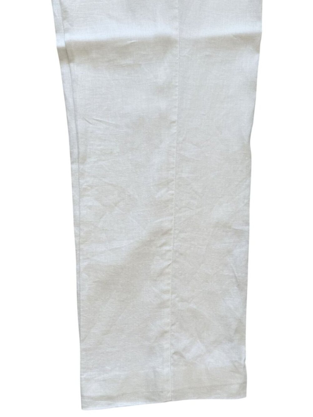Natural Blue White Linen Dress Casual Pants Men  38X30 Flat Front Back Pockets - Picture 3 of 8